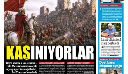 «Οι Έλληνες ξύνονται»: Το εμπρηστικό πρωτοσέλιδο της εφημερίδας Turkiye, ανήμερα της επετείου της Άλωσης