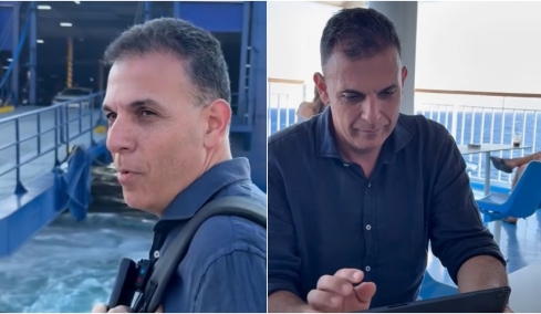 Με βίντεο από πλοίο ο Καραμέρος ανακοίνωσε την εγγραφή του στην ΕΛΑΣ του Τσίπρα: «Όχι στην πρώτη θέση, στο κατάστρωμα», έγραψε