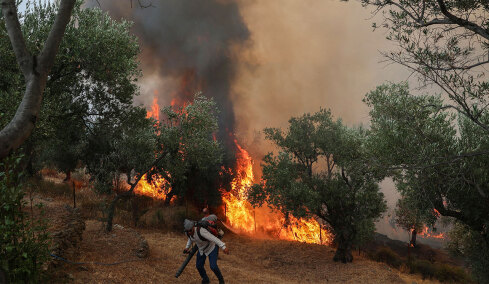 Πολύ μεγάλο το μέτωπο στο Ρέθυμνο, δυσκολεύονται να επιχειρήσουν τα εναέρια λόγω των ισχυρών ανέμων