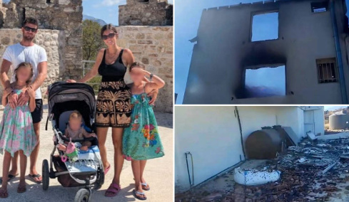 Ζευγάρι Βρετανών με 3 παιδιά πούλησαν τα πάντα για να αγοράσουν σπίτι στην Αιγιάλεια, καταστράφηκε από την πυρκαγιά λίγο πριν μετακομίσουν, φωτογραφίες