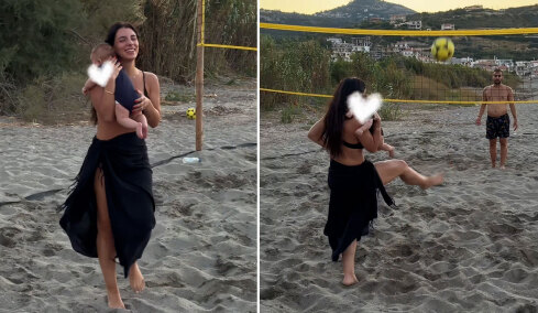 Η Μαριαλένα Ρουμελιώτη έπαιξε beach volley κρατώντας τον δύο μηνών γιο της αγκαλιά: «Αν η μπάλα σκάσει στο κεφάλι του μωρού; Τι θα κάνετε τότε;» της γράφουν στο TikTok