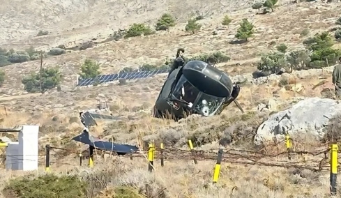 Βαριά προσγείωση στρατιωτικού ελικοπτέρου στην Κάλυμνο, σώοι οι χειριστές