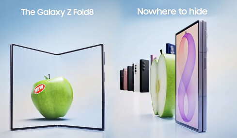Η Samsung τρολάρει την Apple για το αναδιπλούμενο iPhone και τα προβλήματα στην οθόνη του, δείτε το βίντεο