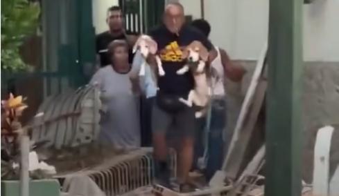 Σεισμός στη Βενεζουέλα: Η συγκλονιστική στιγμή που ένας άνδρας σώζει τα σκυλάκια του
