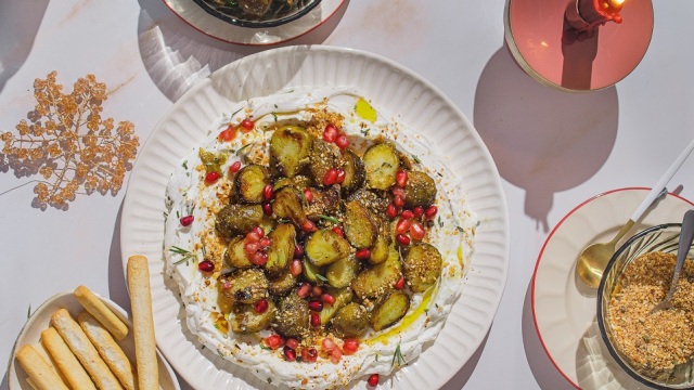 Λαμπνέ με ψητά λαχανάκια Βρυξελλών
