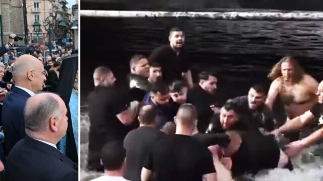 Δείτε βίντεο: Μπροστά στον Δένδια πιστοί πιάστηκαν στα χέρια στη Φλώρινα για τον Τίμιο Σταυρό