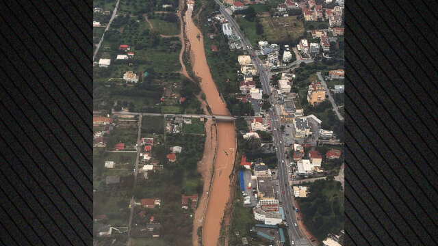Πλημμυρισμένες εκτάσεις και φουσκωμένα ρέματα στην Ανατολική Αττική από τη χθεσινή κακοκαιρία, δείτε εικόνες του meteo από αέρος