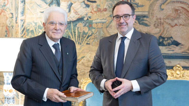 Συνάντηση του Προέδρου της Ιταλικής Δημοκρατίας, Sergio Mattarella και του Θοδωρή Κυριακού, Προέδρου του Ομίλου Antenna, στη Ρώμη