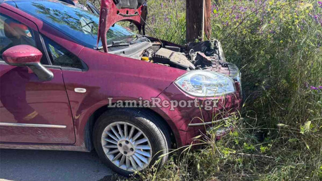 Αυτοκίνητο έπεσε σε κολόνα της ΔΕΗ στη Φθιώτιδα, εγκλωβίστηκε ο 80χρονος οδηγός