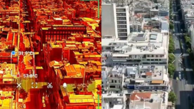 Θερμική κάμερα αποτυπώνει την πραγματική εικόνα της Αθήνας με τον καύσωνα, ξεπέρασαν τους 57 °C οι θερμοκρασίες