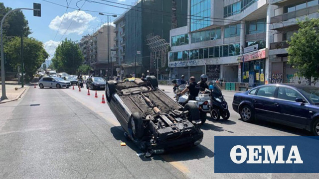 Κίνηση στους δρόμους: Μποτιλιάρισμα προκλήθηκε από ανατροπή αυτοκινήτου στη λεωφόρο Αλεξάνδρας