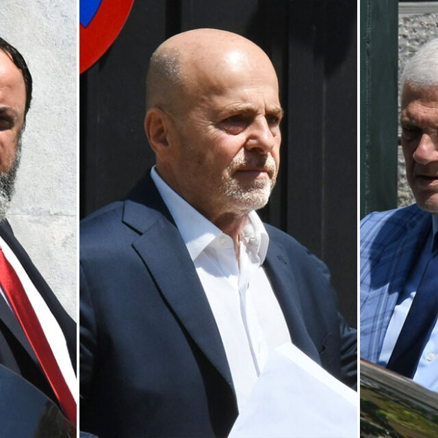 Μέγαρο Μαξίμου: Η στιγμή της αποχώρησης των προέδρων Ολυμπιακού, Παναθηναϊκού και ΑΕΚ