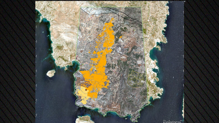 Σχεδόν 16.000 στρέμματα κάηκαν από την καταστροφική φωτιά στην Ανατολική Αττική - Δείτε τον χάρτη του Copernicus