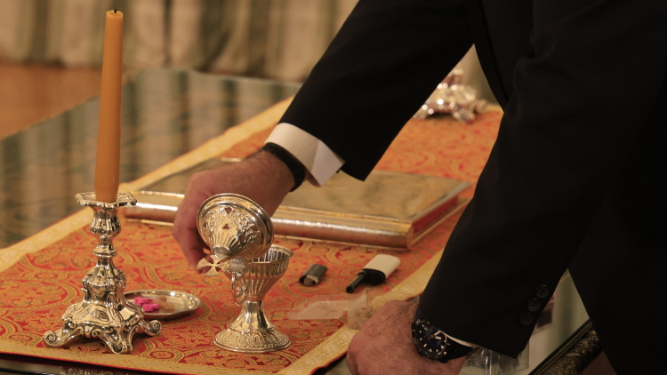 Ορκίζονται τα νέα μέλη της κυβέρνησης, στο Προεδρικό Μέγαρο Μαργαρίτης Σχοινάς, Βαγγέλης Τουρνάς και Μακάριος Λαζαρίδης
