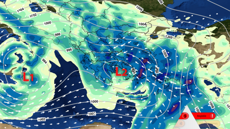 Για ακραία φαινόμενα προειδοποιεί το meteo, δείτε νέους χάρτες - Πόσο νερό θα πέσει την Τετάρτη 1/4, 18:00 με 21:00