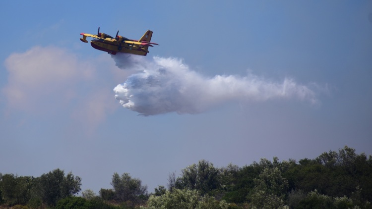 Φωτιά στην Χαλκίδα, επιχειρούν πέντε εναέρια μέσα