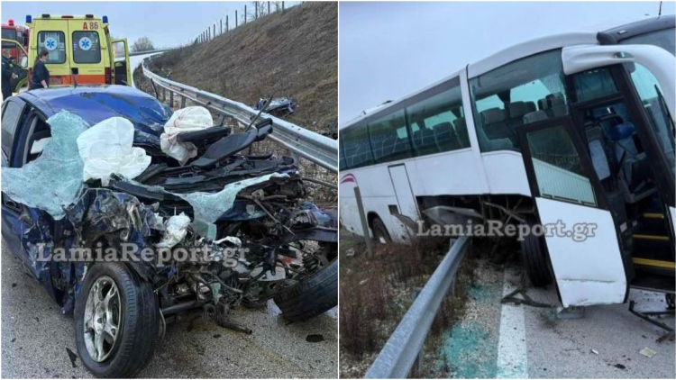 Φθιώτιδα: Νεκρός 21χρονος οδηγός μετά από μετωπική με λεωφορείο που πήγαινε να παραλάβει μαθητές