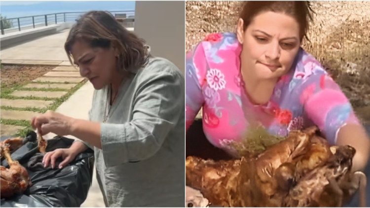 Η Βίκυ Σταυροπούλου αναβίωσε τη σκηνή με το σούβλισμα του αρνιού από το «Είσαι το ταίρι μου»