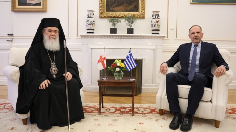Συνάντηση Γεραπετρίτη με τον πατριάρχη Ιερουσαλήμ και πάσης Παλαιστίνης Θεόφιλο Γ'