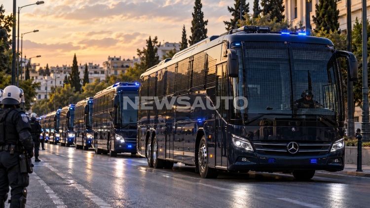 Από την Τουρκία τα εξήντα νέα λεωφορεία Mercedes για τα ΜΑΤ - Τι θα έχουν μέσα