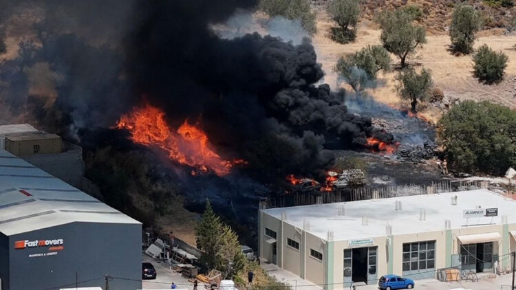 Φωτιά τώρα κοντά σε επιχειρήσεις στα Αλυφαντά Λέσβου, πυκνός μαύρος καπνός στην περιοχή - Δείτε βίντεο 
