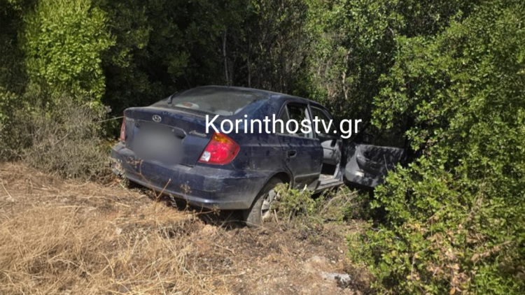 Τροχαίο στο Αμόνι Κορινθίας – Αυτοκίνητο εξετράπη πορείας και κατέληξε σε δέντρα, τρεις τραυματίες
