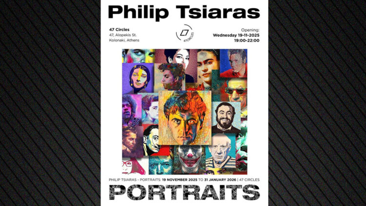Philip Tsiaras – Portraits: Εγκαίνια έκθεσης του διεθνώς αναγνωρισμένου εικαστικού στο 47 Circles – Art and Design Space 