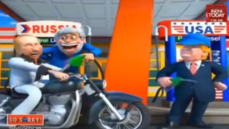Οι Ινδοί έκαναν κόμικ τους Μόντι και Πούτιν - Οδηγούν παρέα ένα μηχανάκι και αγνοούν τον Τραμπ όταν πάνε να βάλουν καύσιμα, δείτε βίντεο