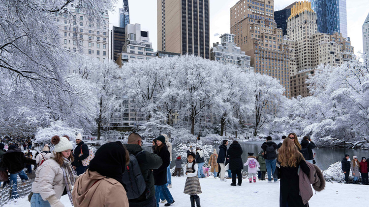 H Νέα Υόρκη ντύθηκε στα λευκά: Βίντεο και φωτογραφίες από το χιονισμένο Central Park