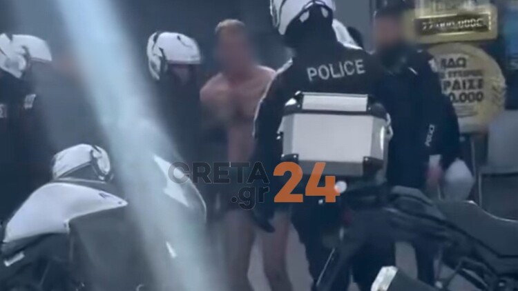 Συνελήφθη αλλοδαπός που κυκλοφορούσε ημίγυμνος στο Ηράκλειο Κρήτης, «κυνήγησε πελάτη κρατώντας μαχαίρι»