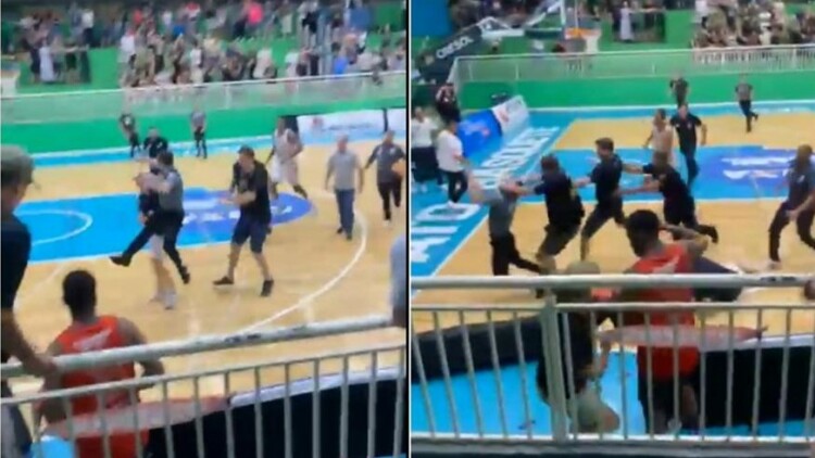 Απίθανο σκηνικό σε αγώνα μπάσκετ στη Βραζιλία: Μέλη του τεχνικού τιμ της Πάτο ξυλοκόπησαν τον διαιτητή, βίντεο