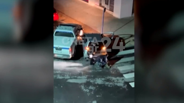 Καρέ καρέ η σύλληψη του μεθυσμένου οδηγού στο Ηράκλειο που έπεσε πάνω σε περιπολικό 
