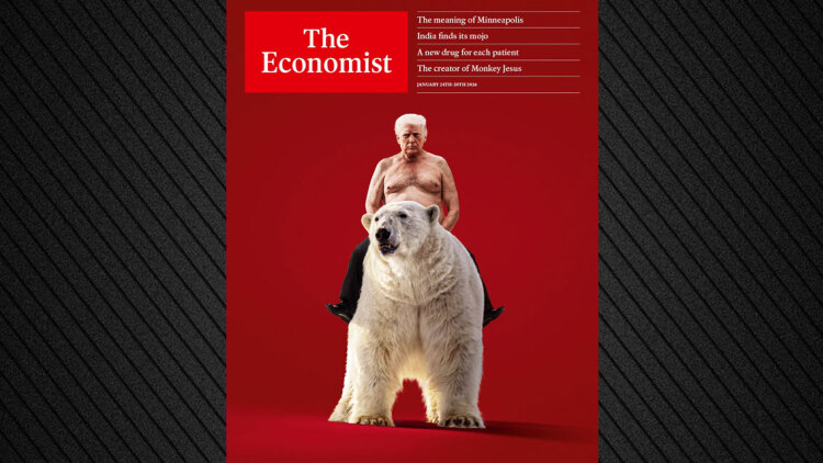 Ο Τραμπ «καβαλά» πολική αρκούδα στο πρωτοσέλιδο του Economist μετά τη συμφωνία για τη Γροιλανδία
