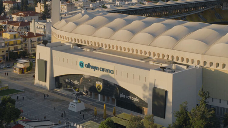 Η Allwyn Arena είναι εδώ! Ολοκληρώθηκε το rebranding στο γήπεδο της ΑΕΚ  

