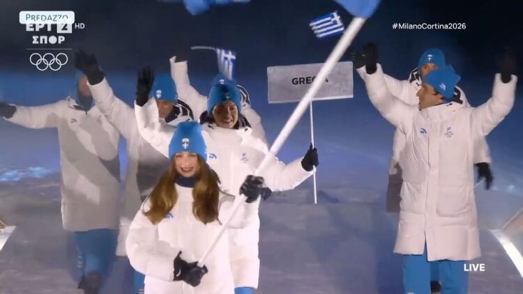 Η είσοδος της ελληνικής αποστολής στην τελετή έναρξης των Χειμερινών Ολυμπιακών Αγώνων, βίντεο