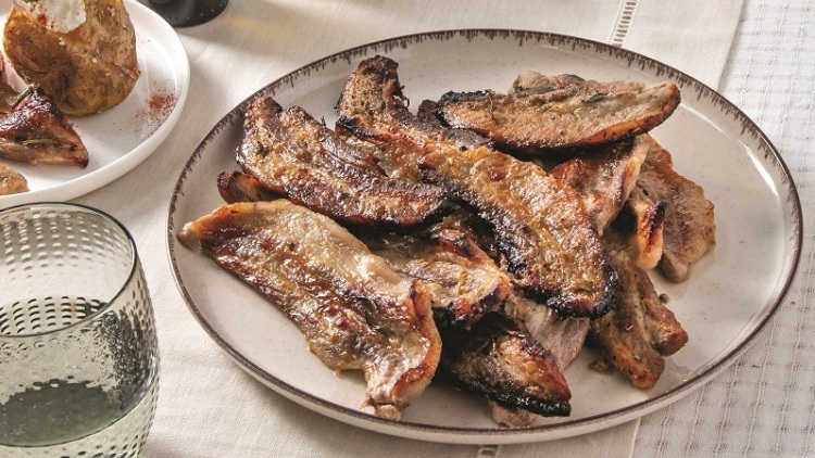 Πανσέτες ψητές και ψητές πατάτες