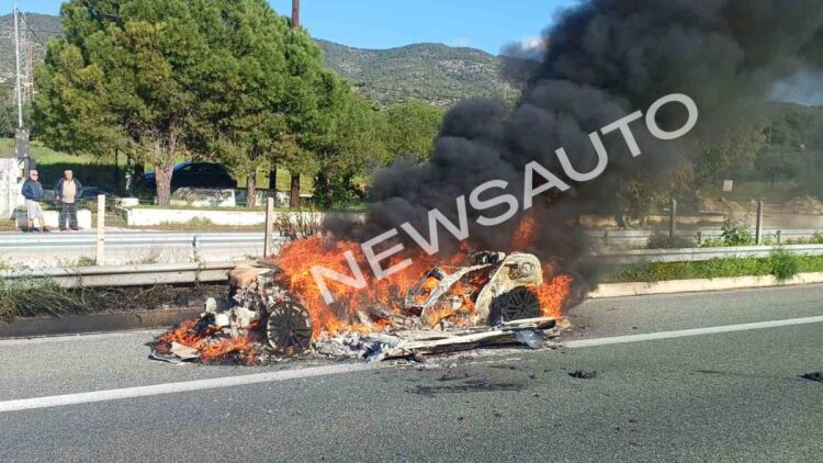 Είναι ηλεκτρικό το αυτοκίνητο που κάηκε στην Εθνική Οδό;