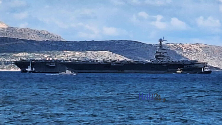 Έφτασε στη Σούδα το μεγαλύτερο αεροπλανοφόρο στον κόσμο USS «Gerald R. Ford», δείτε βίντεο
