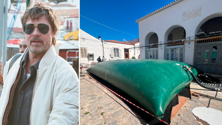 Πώς θα «βρέξει» στην Υδρα για τον Μπραντ Πιτ: Το σχέδιο για την τεχνητή καταιγίδα στα γυρίσματα, δείτε βίντεο