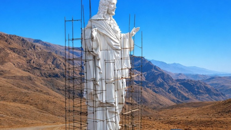 Έφτιαξαν τεράστιο άγαλμα του Χριστού στα σύνορα Συρίας-Λιβάνου σε περιοχή που είχε βομβαρδιστεί από το Ισλαμικό Κράτος, δείτε βίντεο