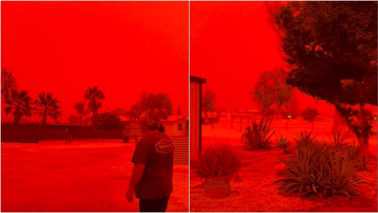 Εικόνες αποκάλυψης στην Αυστραλία: Ο ουρανός «βάφτηκε» κόκκινος λόγω του κυκλώνα Narelle, δείτε βίντεο με το πριν και το μετά