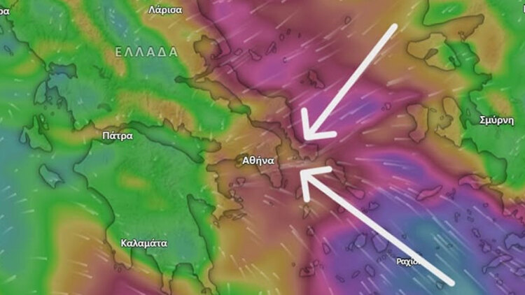 Καιρός:  Τι είναι το φαινόμενο της σύγκλισης ανέμων που θα πυροδοτήσει καταιγίδες στην Αττική