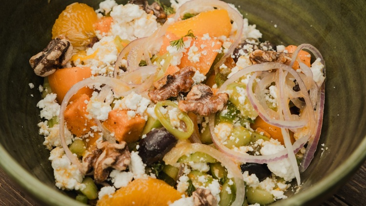 Σαλάτα με γλυκοπατάτες και φέτα Τραχειάς
