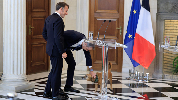 Ο Μακρόν παίζει με τον Πίνατ στο Μαξίμου, δείτε φωτογραφίες
