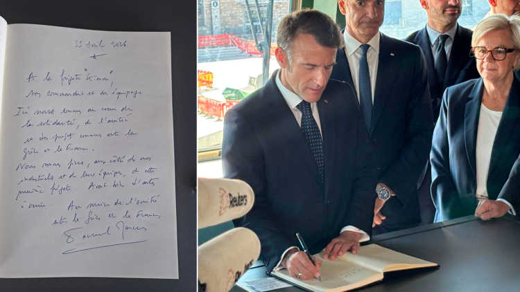 Το χειρόγραφο μήνυμα Μακρόν στη φρεγάτα «Κίμων»: Ενωμένοι στο όνομα της φιλίας και των κοινών σχεδίων Ελλάδας - Γαλλίας