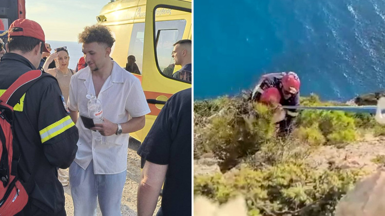 Εικόνες που κόβουν την ανάσα από τη διάσωση άνδρα σε δύσβατο σημείο στο Ναυάγιο της Ζακύνθου, βίντεο και φωτογραφίες