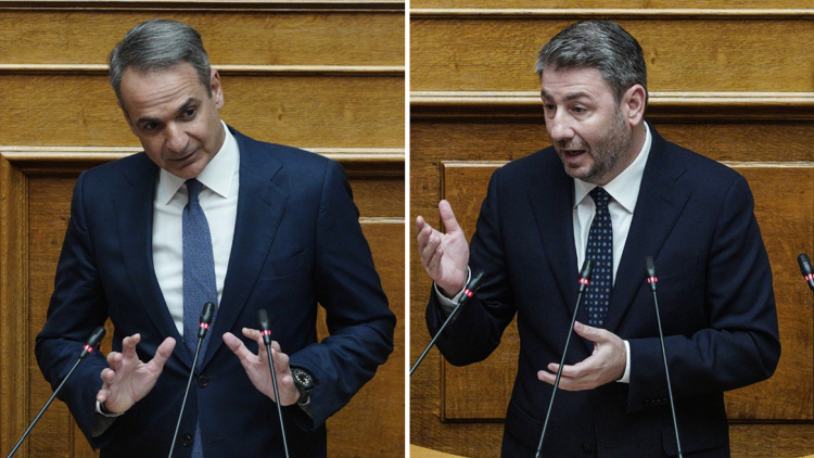 Ο Μητσοτάκης προκάλεσε τον Ανδρουλάκη να του πει πόσο στοιχίζει η 13η σύνταξη: «Δώστε  μας 10'» του απάντησε, «κατάλαβα, εντάξει»