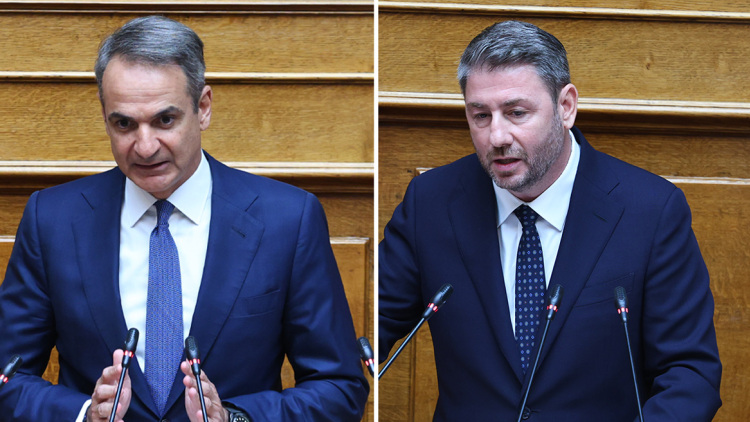Ο Μητσοτάκης προκάλεσε τον Ανδρουλάκη να του πει πόσο στοιχίζει η 13η σύνταξη: «Δώστε  μας 10'» του απάντησε, «κατάλαβα, εντάξει»
