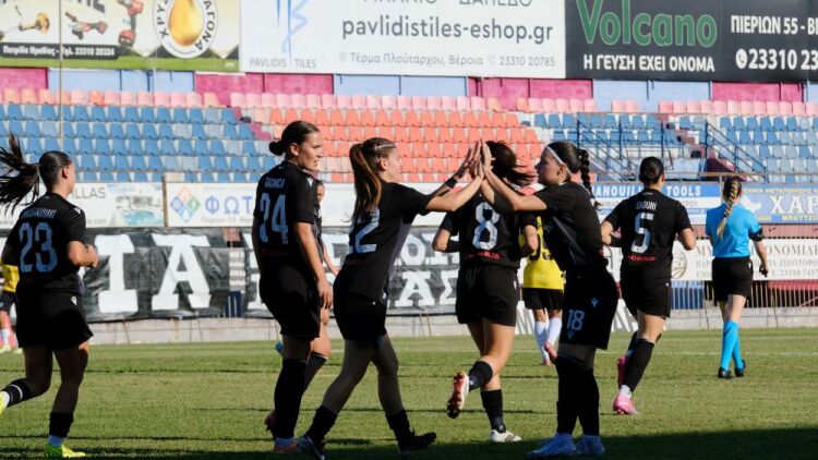 Ο ΠΑΟΚ διέλυσε με 3-0 τη Νέφτσι και κράτησε ζωντανό το όνειρο στο Champions League γυναικών