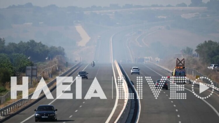 Φωτιά στο Τραγανό Ηλείας: Κλειστή η Ολυμπία Οδός στο ρεύμα προς Πύργο
